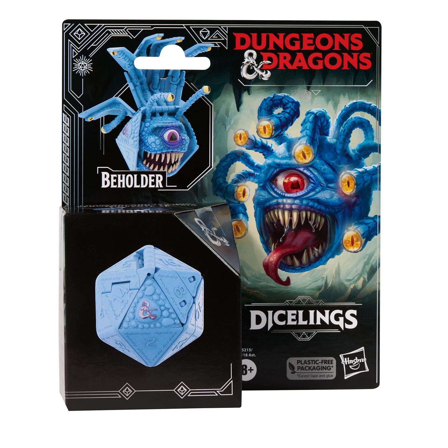 Dungeons &#x26; Dragons Dicelings Blue Beholder Collectible D&#x26;D Monster Dice Transforming Giant d20 Action Figures Role Playing Dice