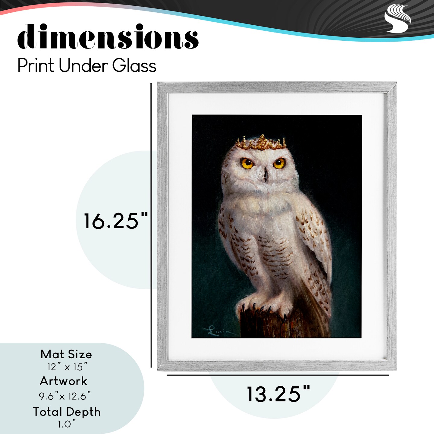 Stupell Industries Snowy Owl King Framed Print Under Glass, design by Lucia Heffernan