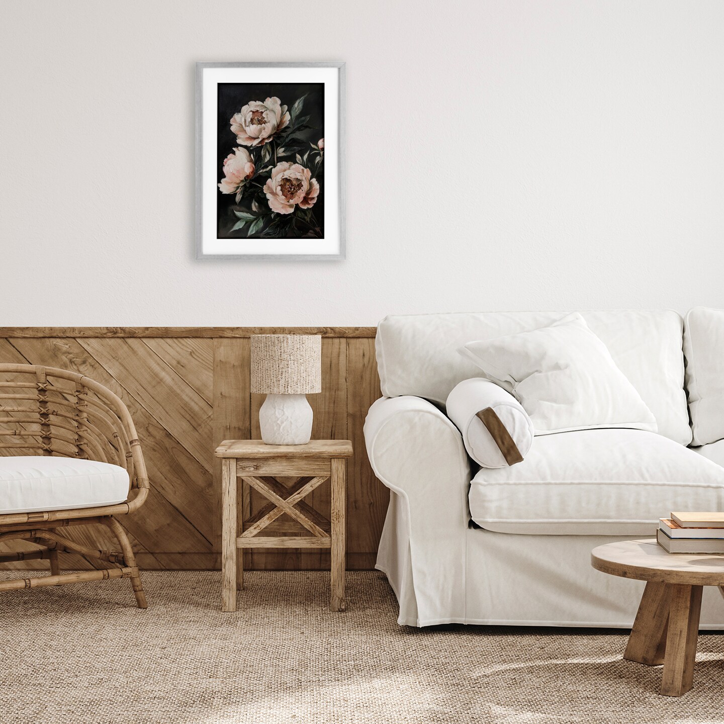 Stupell Industries Dusty Pink Roses Floral Painting Framed Print Under Glass, design by Petal Prints Design