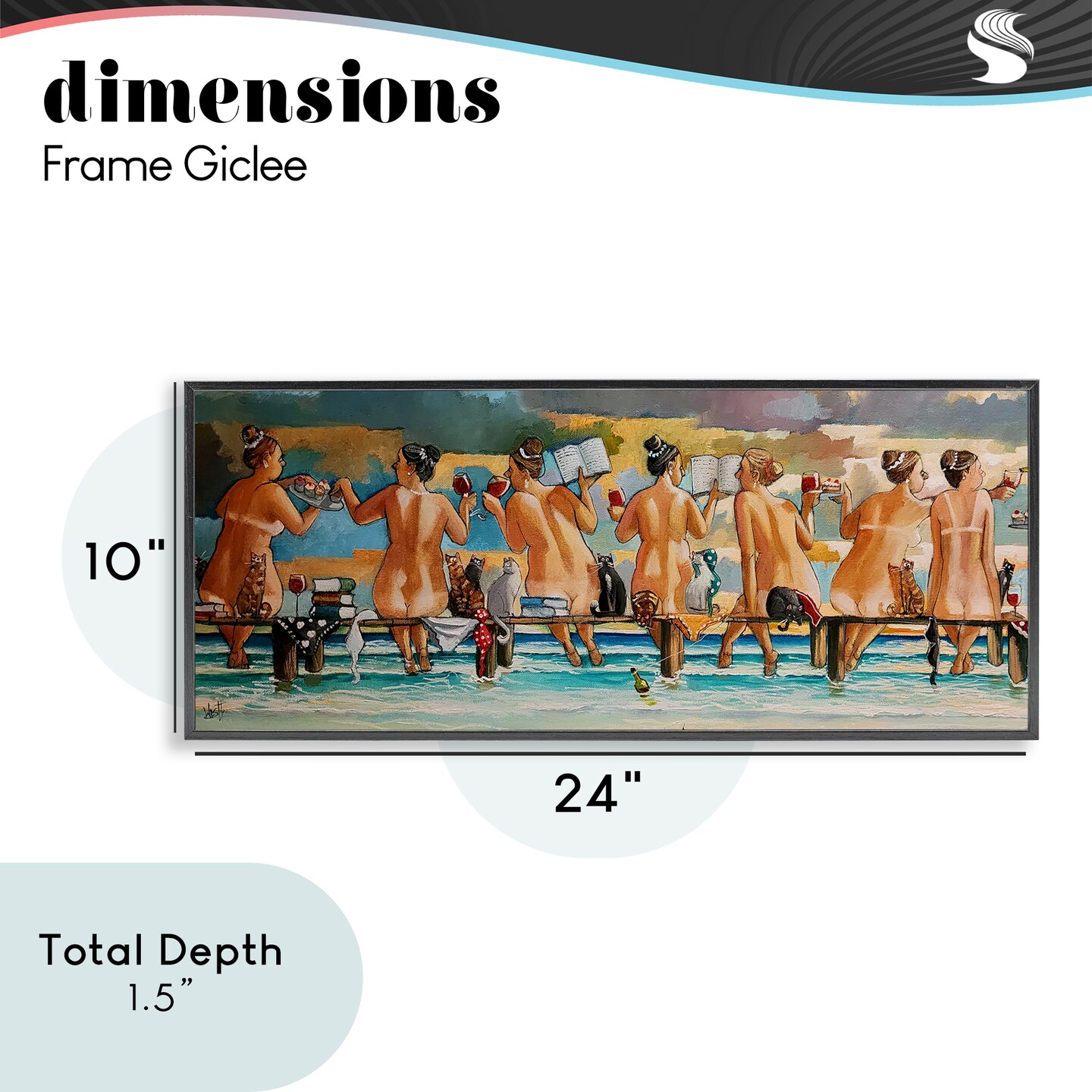 Stupell Industries Wine, Books And Cats Jetty Framed Giclee, design by Ronald West