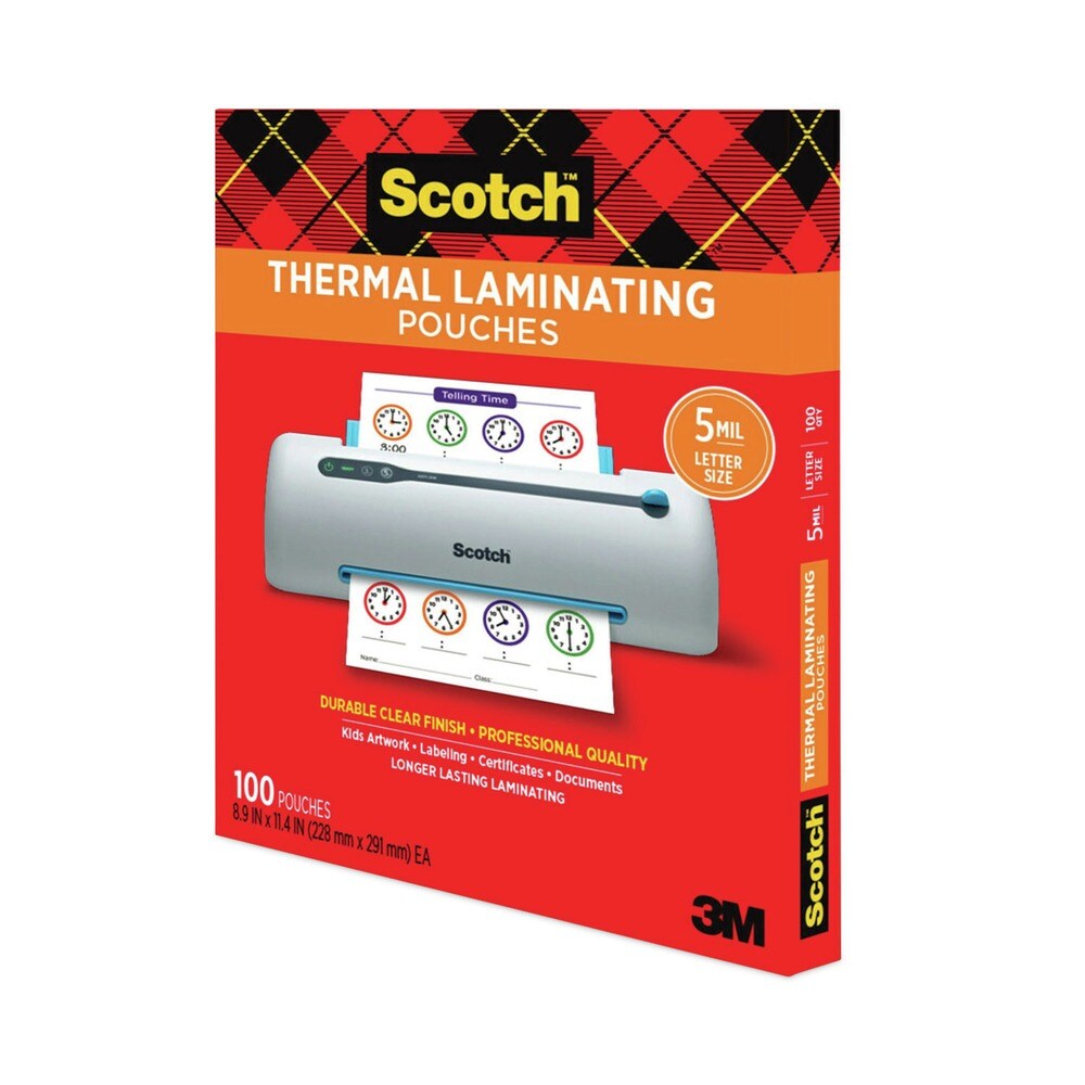 Scotch 5 mil 8-1/2 in. x 11 in. Letter Size Thermal Laminating Pouches (100/Pack)