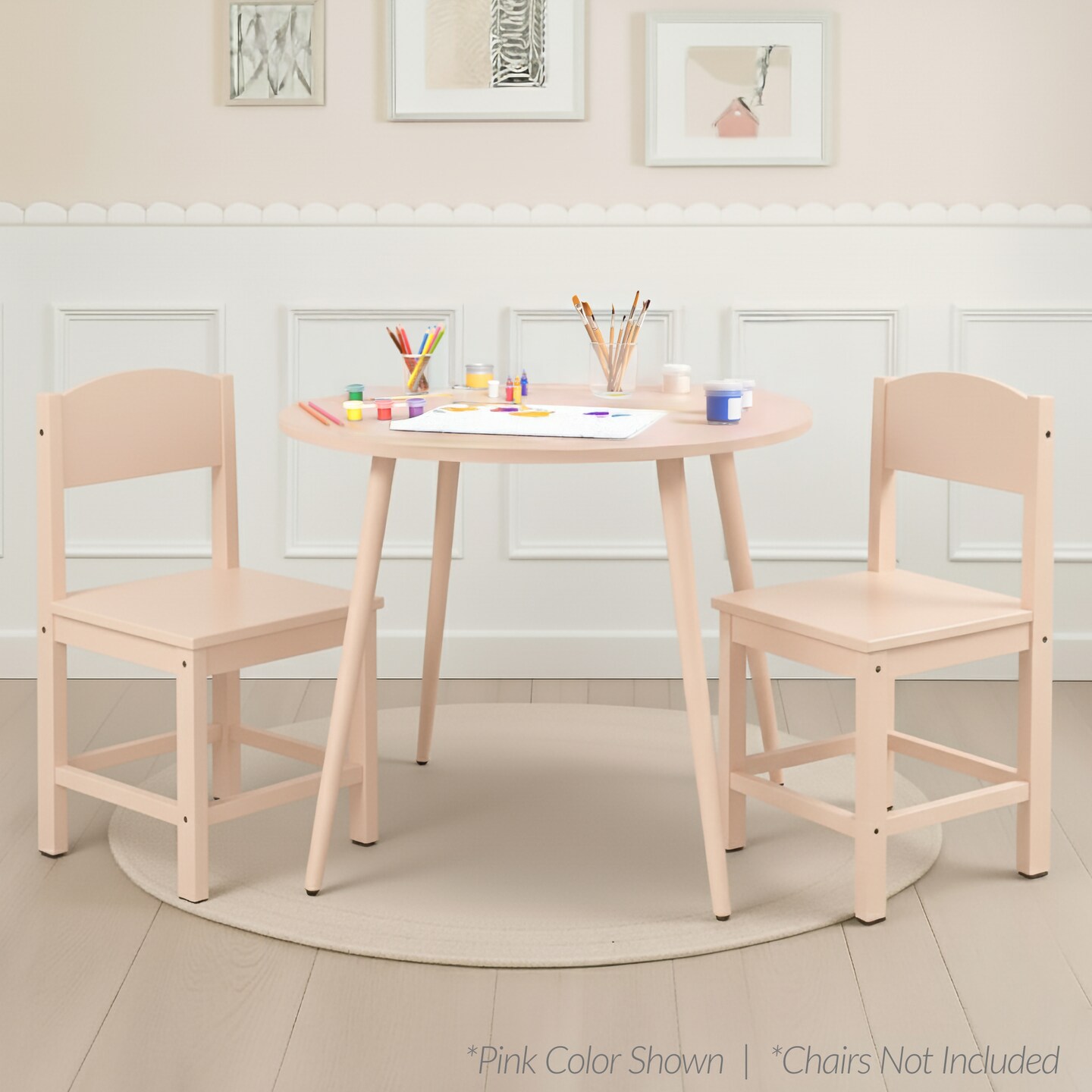 Best Choice Products Round Mid-Century Modern 35.5in Dining Table, Dinette for Home or Kitchen w/Wood Finish Steel Legs​