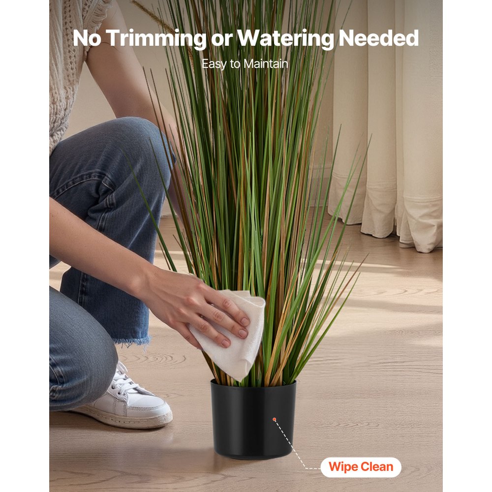 Green Horsetail Grass Plant 2pcs PVC Realistic Potted Indoor-Outdoor Decor