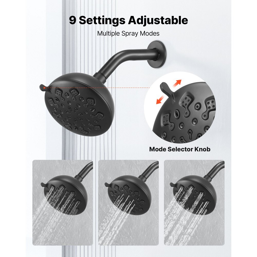 Single-Handle Tub Trim Kit with Rainfall Shower Head and Spout