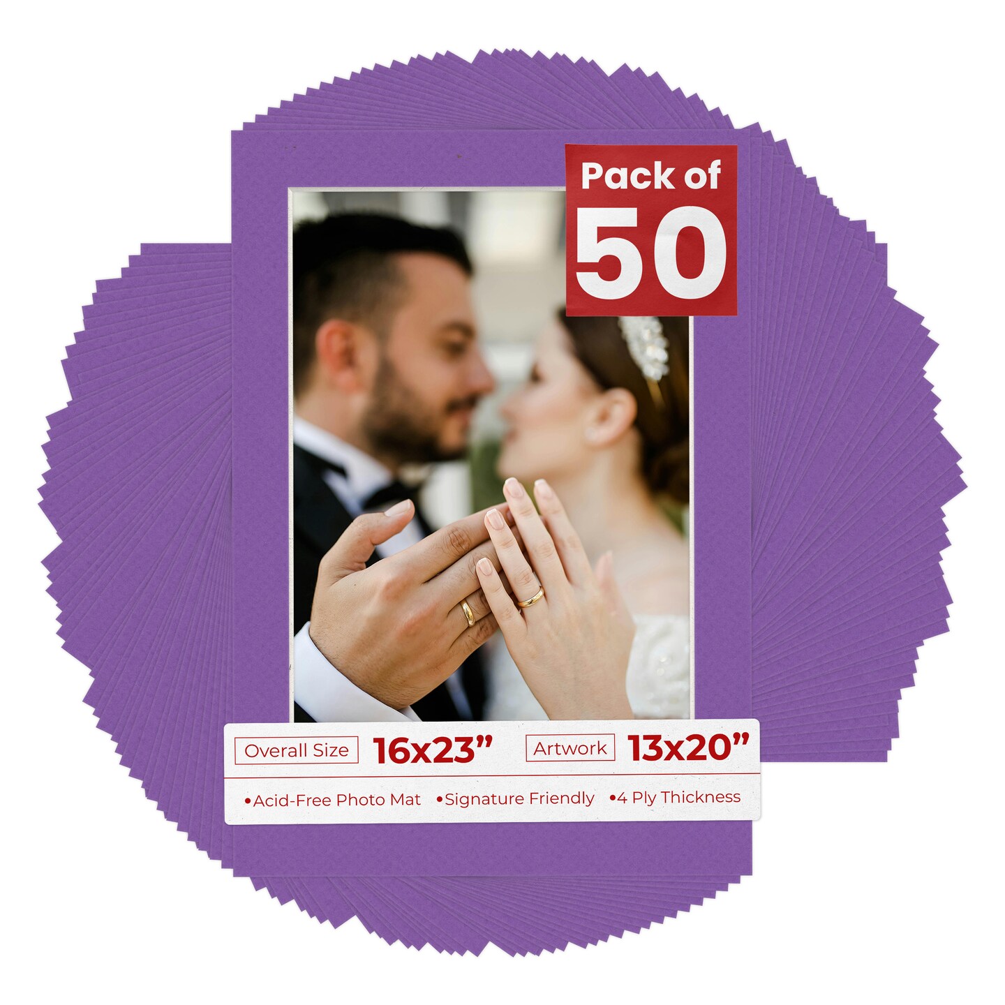 Purple Iris Mat Board for 16x23 Frames - Fits 13x20 Photos, Color ...