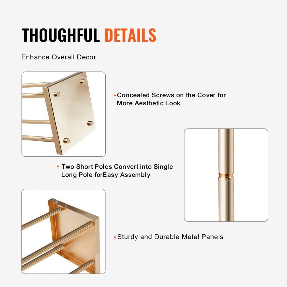 Gold Floral Centerpiece Stands 4PCS, 31.5" High Wedding and Event Display