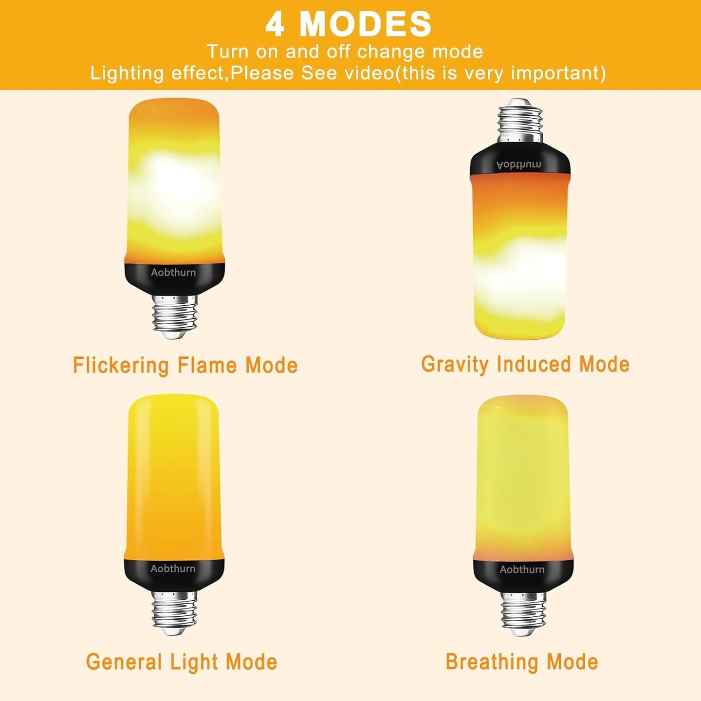 4 Modes LED Flame Effect Light Bulb