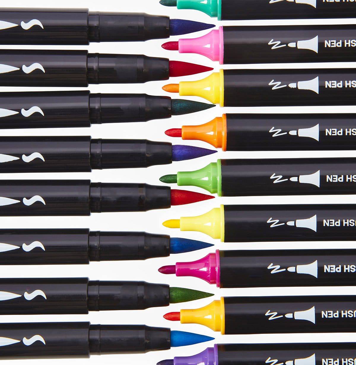 KINGART&#xAE; PRO Twin-Tip&#x2122; 445 Series Brush Pen Art Markers, Set of 48 Unique &#x26; Vivid Colors