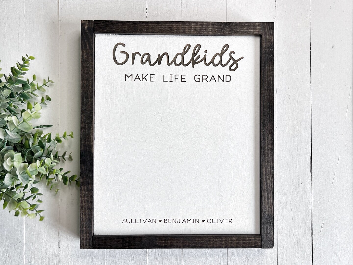 Grandkids Handprint Sign, DIY Gift for Grandma, Grandkids Make Life Grand Hand print Art product 4