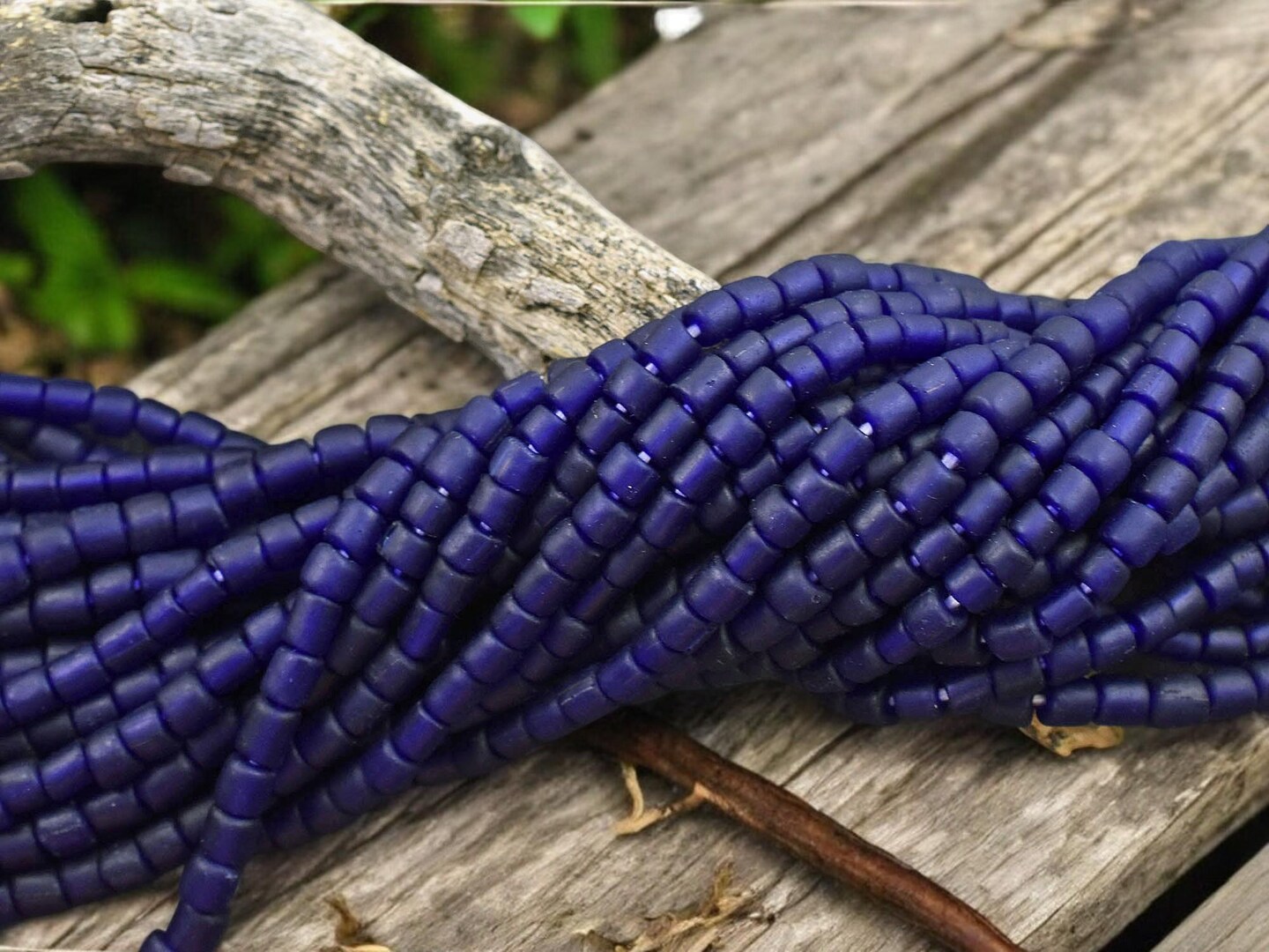 Cobalt Java Glass Beads - Indonesian Glass