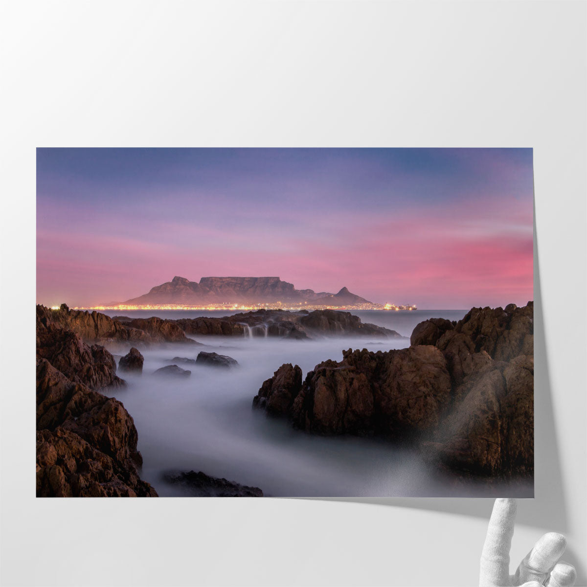 Table Mountain Cape Town Canvas Wall Art Print – Scenic Brown and Purple Mountain Photography for Living Room Decor product 3