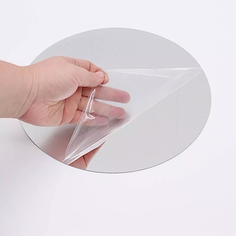 12 Silver 8&#x22; Round Acrylic Stickers Mirror Wall Decals Dorm Rooms Decorations