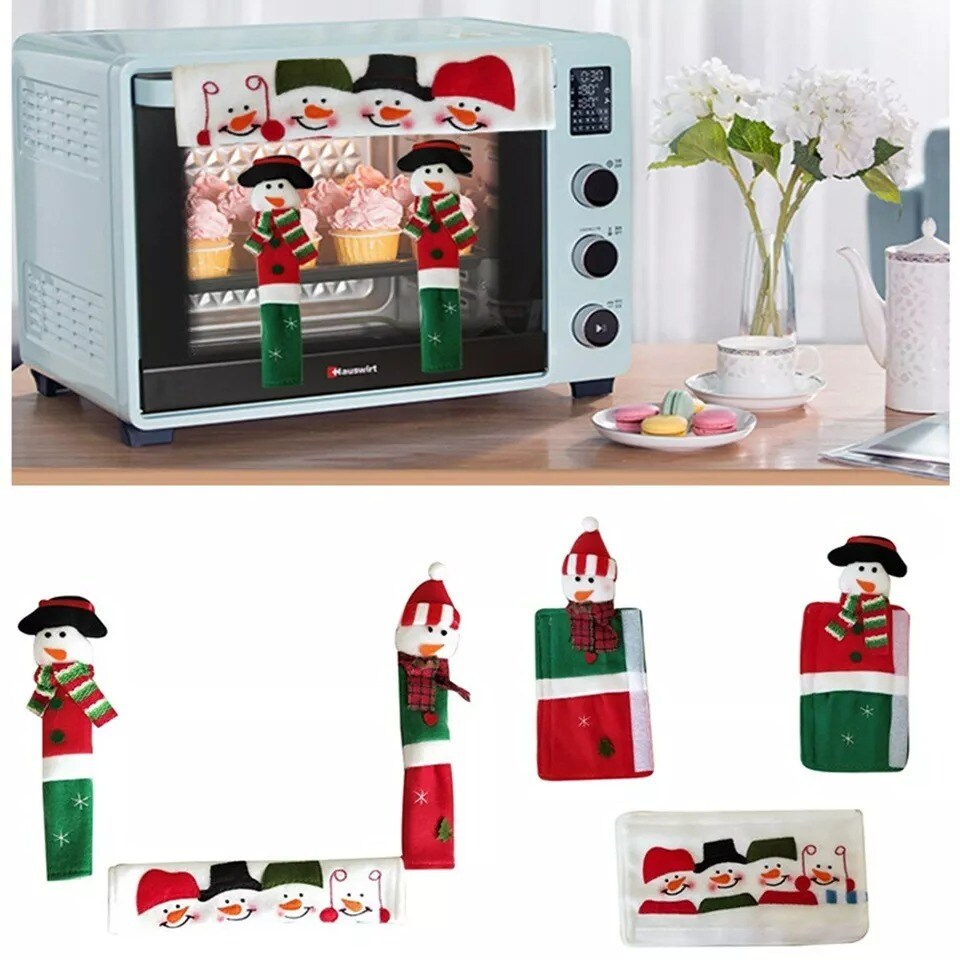 3Pack Christmas Microwave Oven Handle Door Glove Refrigerator Protective Glove