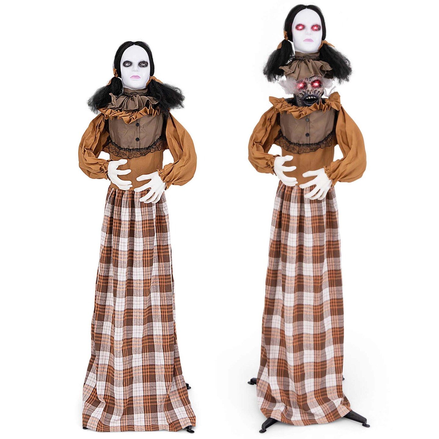 Costway Halloween Animatronics with Red Light Up Eyes Motion &#x26; Sound Activated