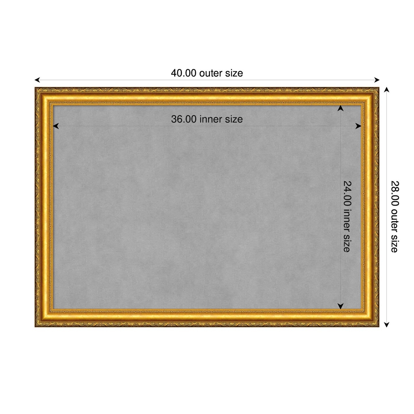 Colonial Embossed Gold Wood Framed Magnetic Board
