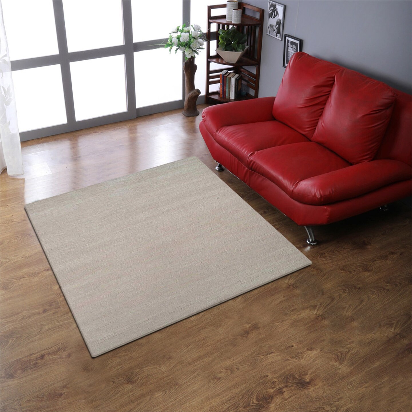 Edge Collections - 8' x 8' - Beige - Elegant Hand Knotted Wool Area Rug for Cozy Interiors - 1 Piece