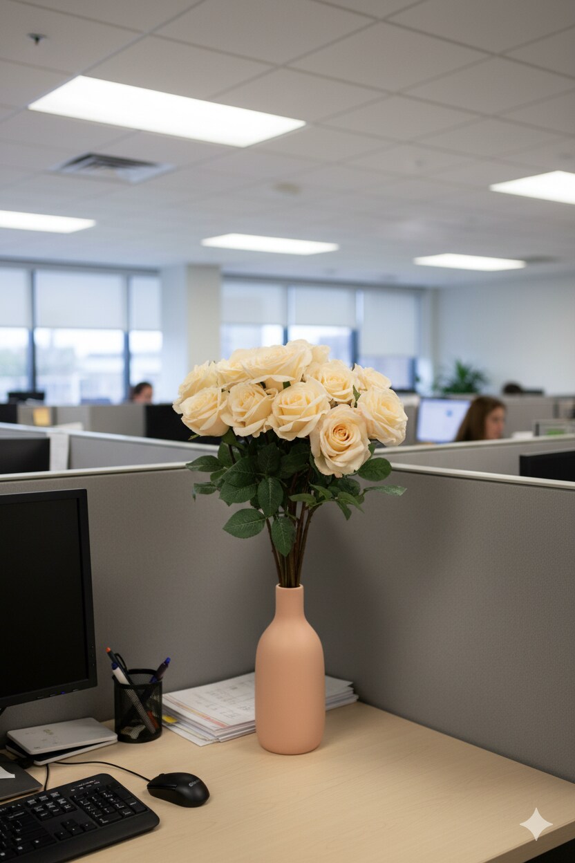 2-Pack 27" Real Touch Peach Roses | 4" Bloom Artificial Stems for Home, Wedding & Event Décor