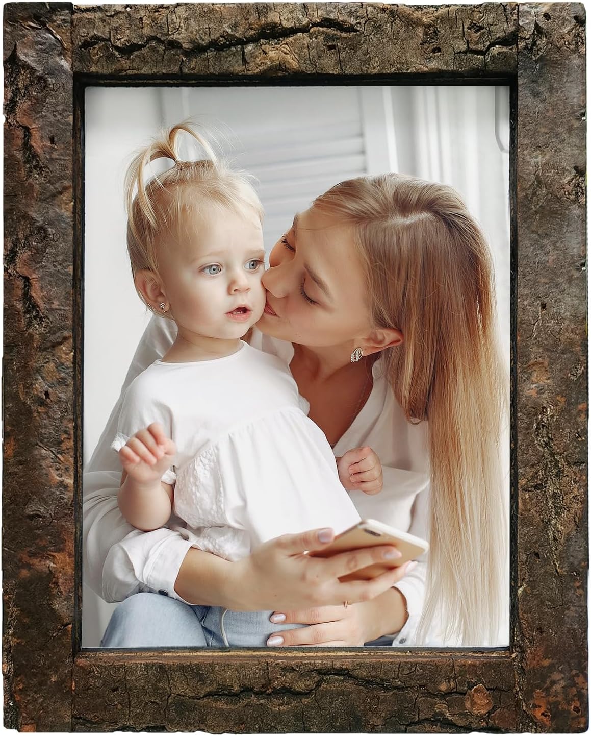5x7 Rustic Picture Frame with Natural Real Bark