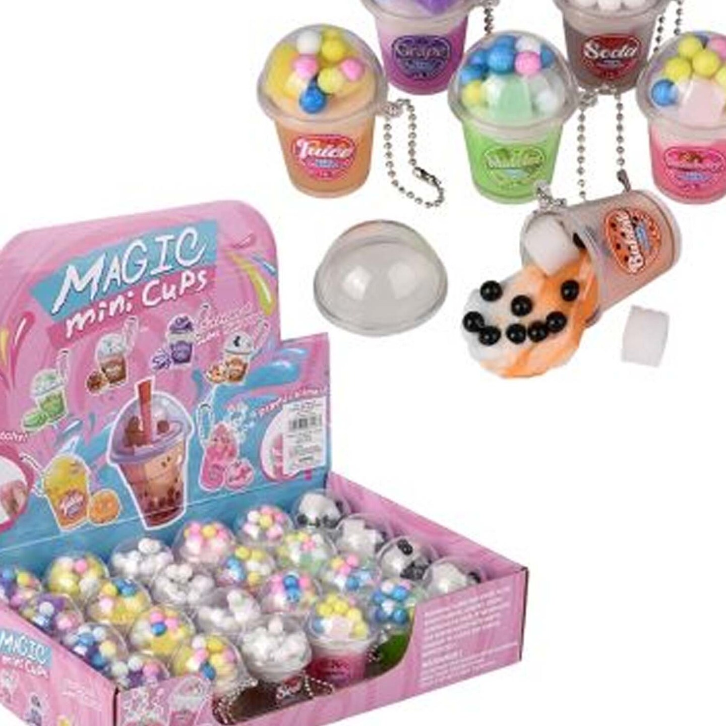 Magic Mix Mini Cup Slime – 2" Bubble Tea Slime Cups with Boba & Mix-Ins, Assorted Colors