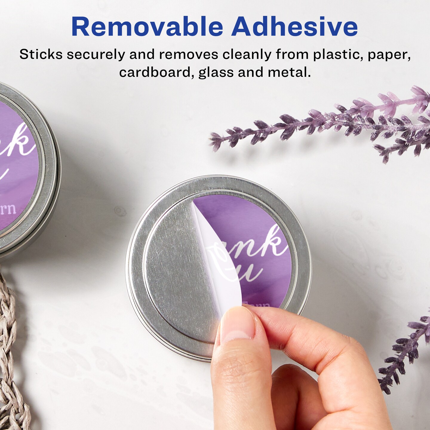 Avery Matte White Removable Round Labels with Sure Feed Technology, Print-to-the-Edge, 1-2/3" diameter