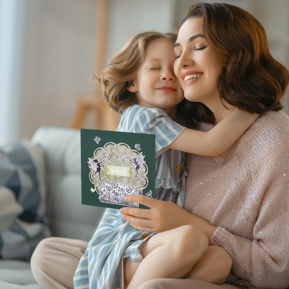 Flower Elves Clear Stamps & Dies - Plant Leaf & Angel Stamps for Card Making, Scrapbooking & Crafting