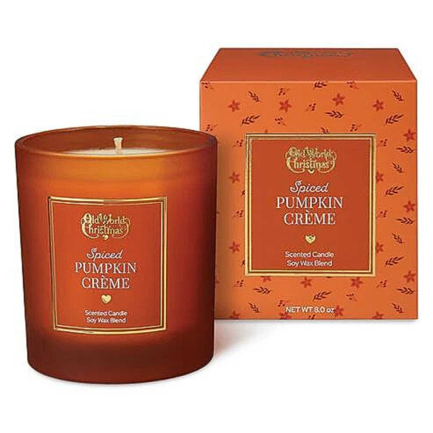 Old World Christmas 3.5 Inch Pumpkin Creme Scented Candle Thanksgiving Flame Candle ,