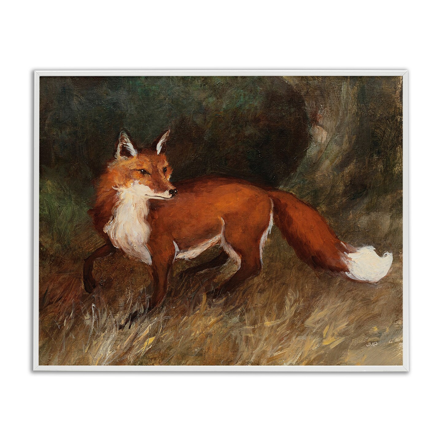 Stupell Industries Wild Fox in Forest Framed Giclee Design By Julia Purinton