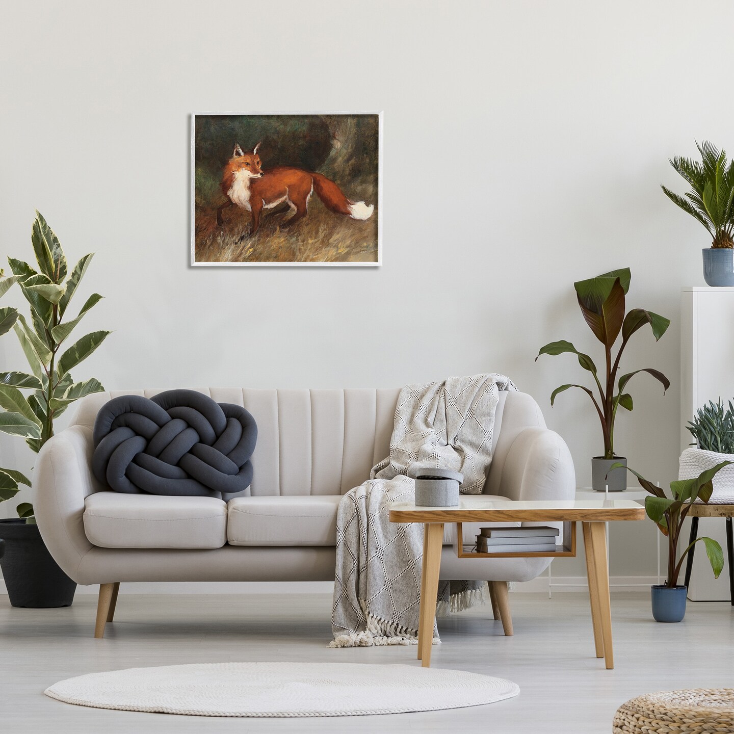 Stupell Industries Wild Fox in Forest Framed Giclee Design By Julia Purinton