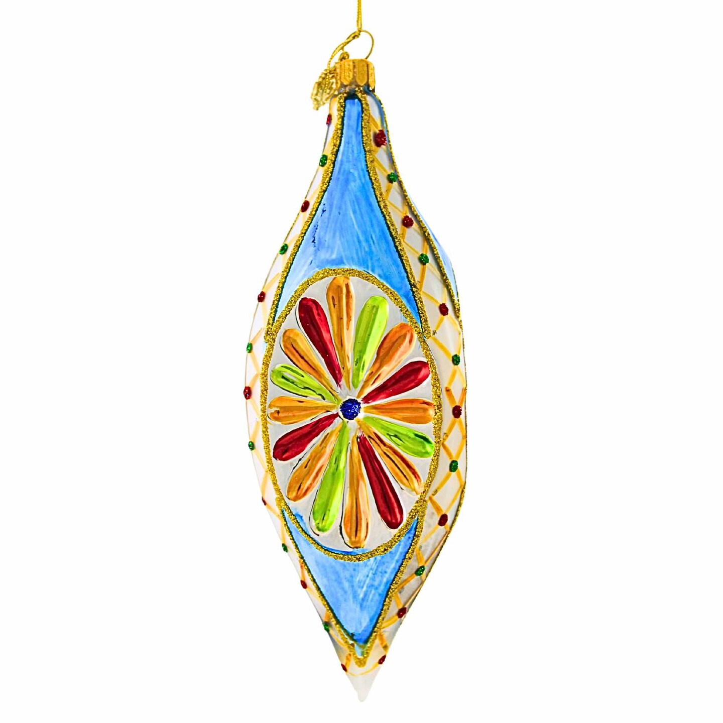 Huras Family 7.0 Inch Canterbury Drop 2025 Christmas Tree Ornament , Christmas Decor Merry &#x26; Bright Shallow Indent Reflector Drop