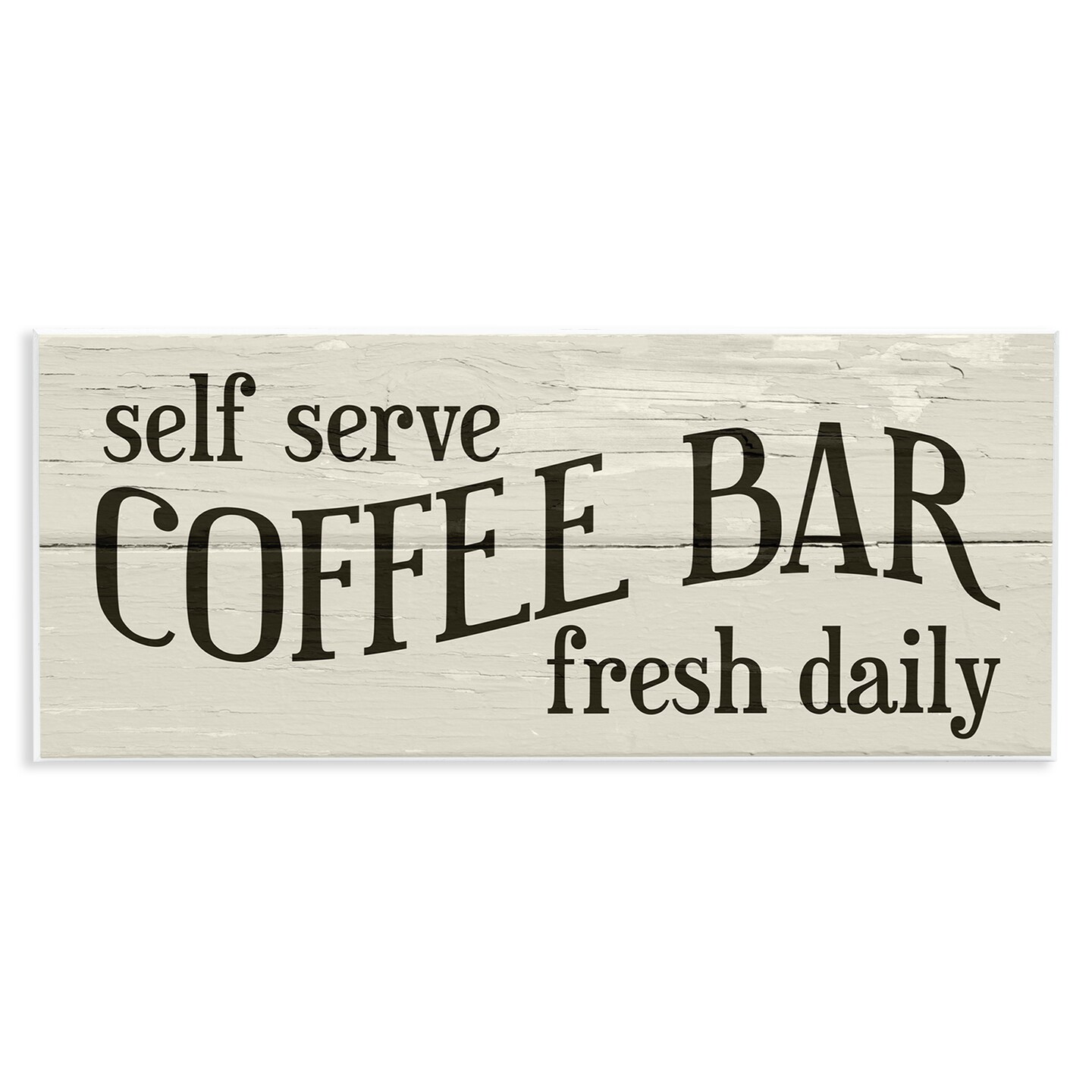 Stupell Industries Self Serve Coffee Bar Sign Rustic Plank Pattern Wall Plaque Design By Daphne Polselli