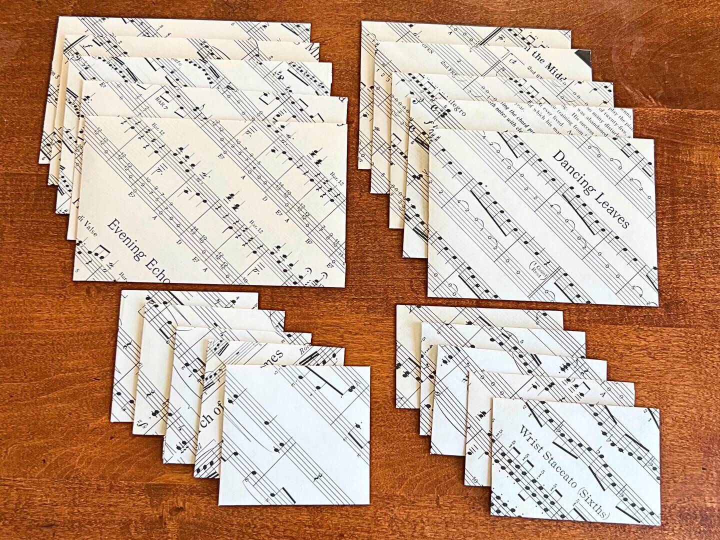 Music Envelope Pattern Vintage Sheet Music Paper Envelopes, Handmade Set of 20. 4 Sizes for ...