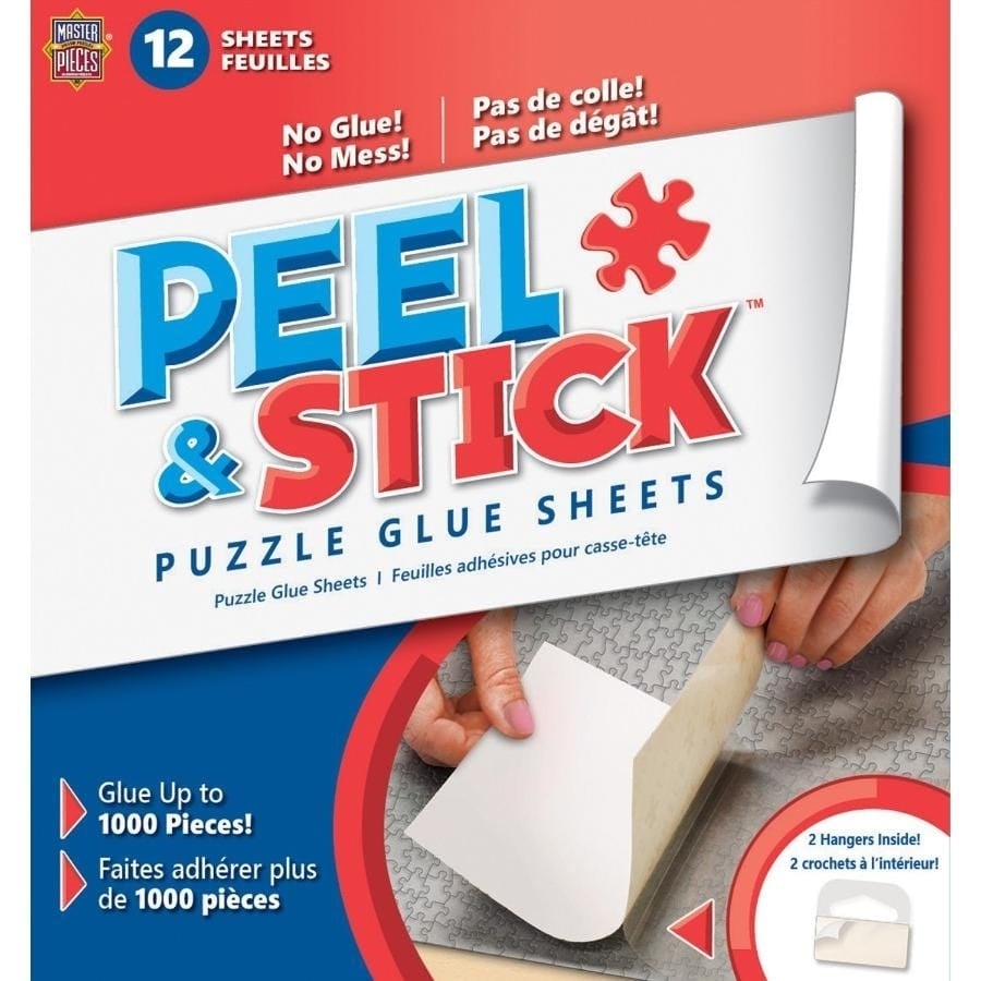 Masterpieces Jigsaw Puzzle Glue Sheets With Hangers 12 Adhesive Sheets 6.75X6.75