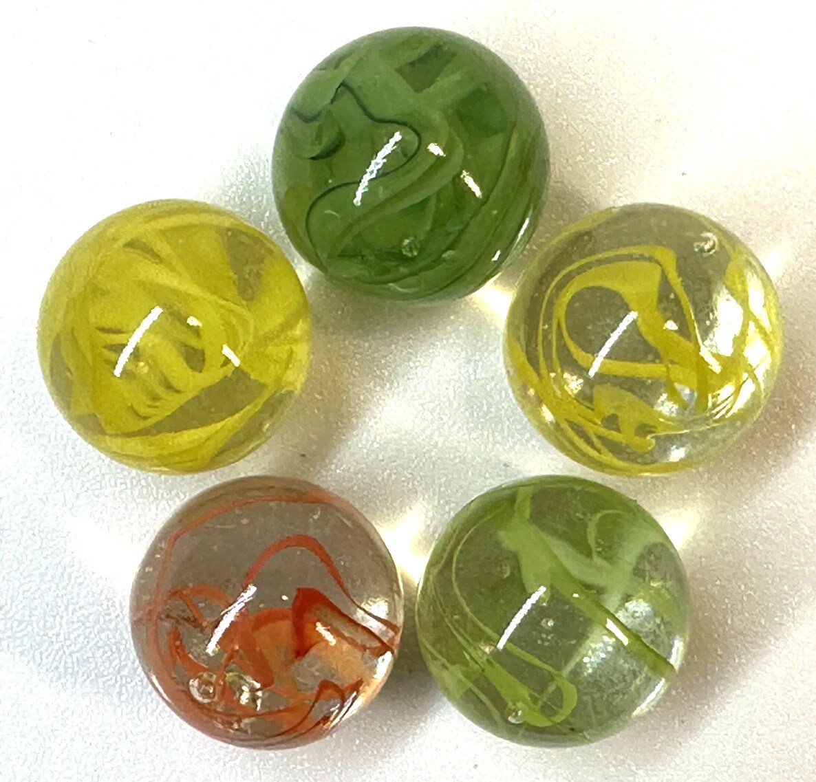 Spaghetti Red/Green/Yellow random color mix Glass Marbles 25mm (1 inch) SHOOTER
