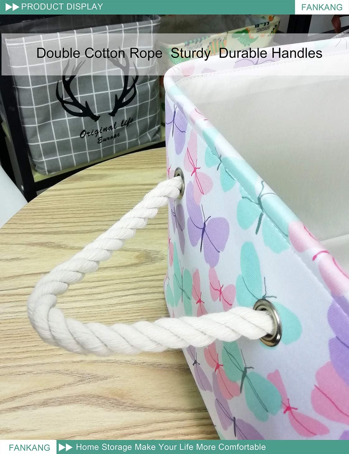 Rectangular Laundry Basket Nursery Storage Fabric Storage Bin Storage Hamper