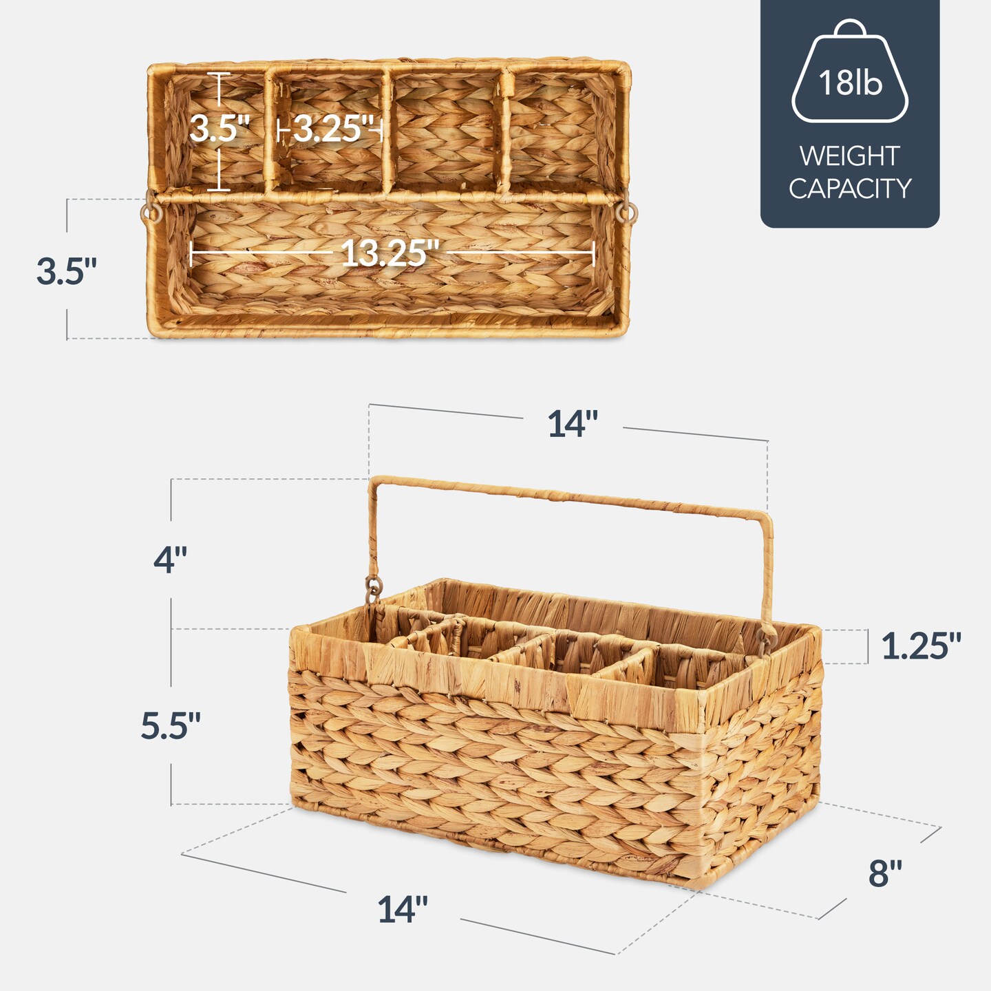 Best Choice Products Utensil Caddy w/Handle - 5 Compartments, Woven Wicker Utensil Silverware Flatware Organizer