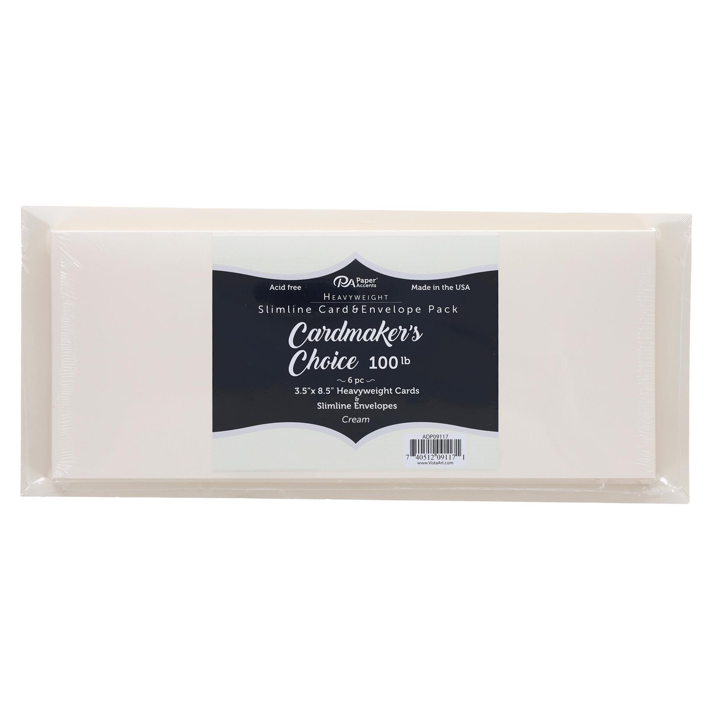 Accent Design Paper Accents Cardmakers Choice Card & Envelopes, Cream, 100Lb., 3.5"X8.5", 6Pc, Blank Cards And Envelopes, Blank Cards, Note Cards With Envelopes