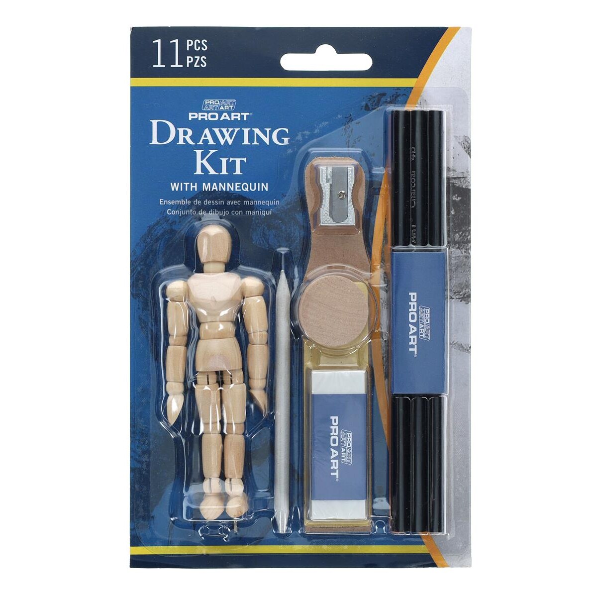 Pro Art Mannequin Drawing Set Value Pack - All-in-One Art Kit with Posable Wooden Mannequin Figure, Drawing Accessories, Artist Tools, and Model Reference