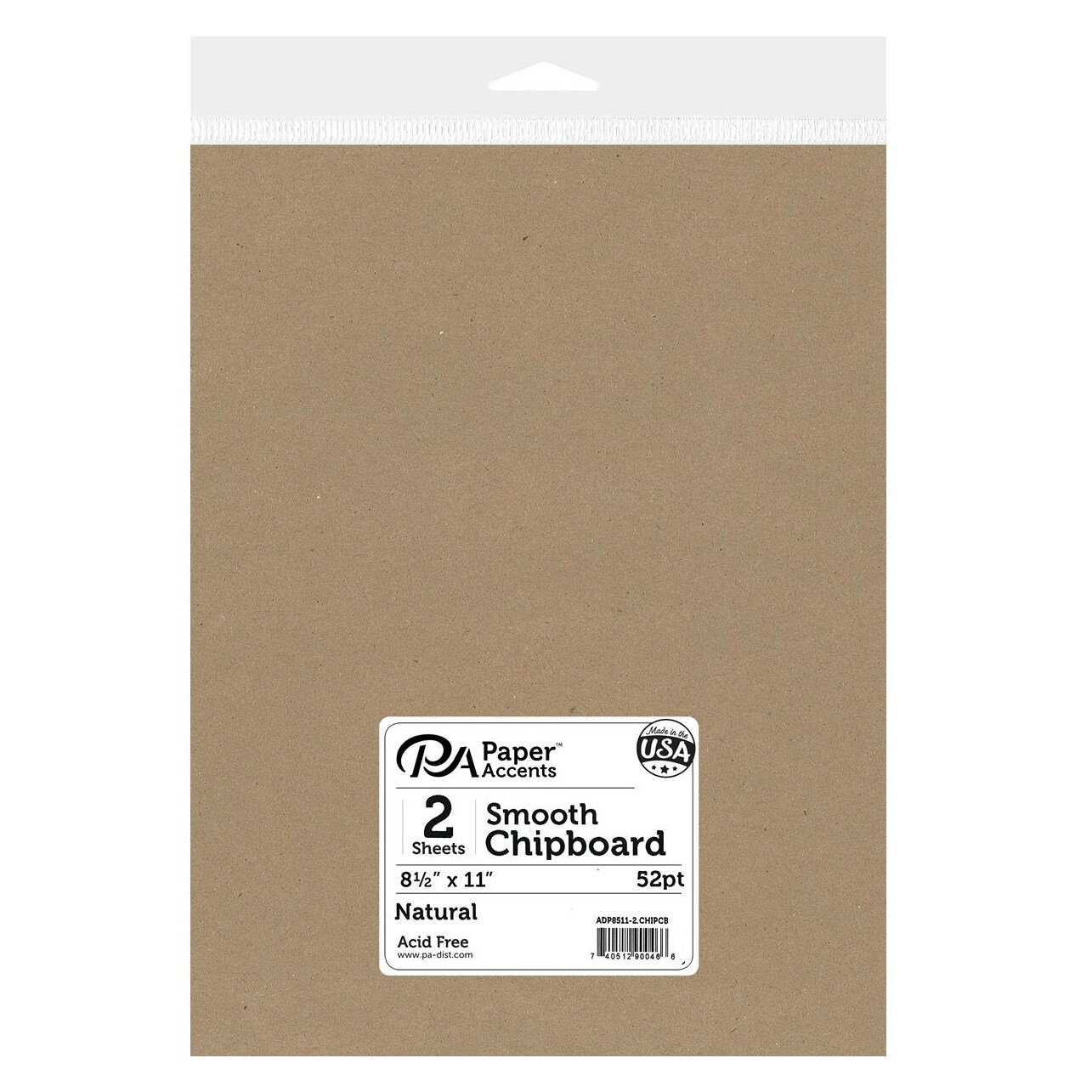 Chipboard 8.5x11 1X Heavy 52pt Natural 2pc