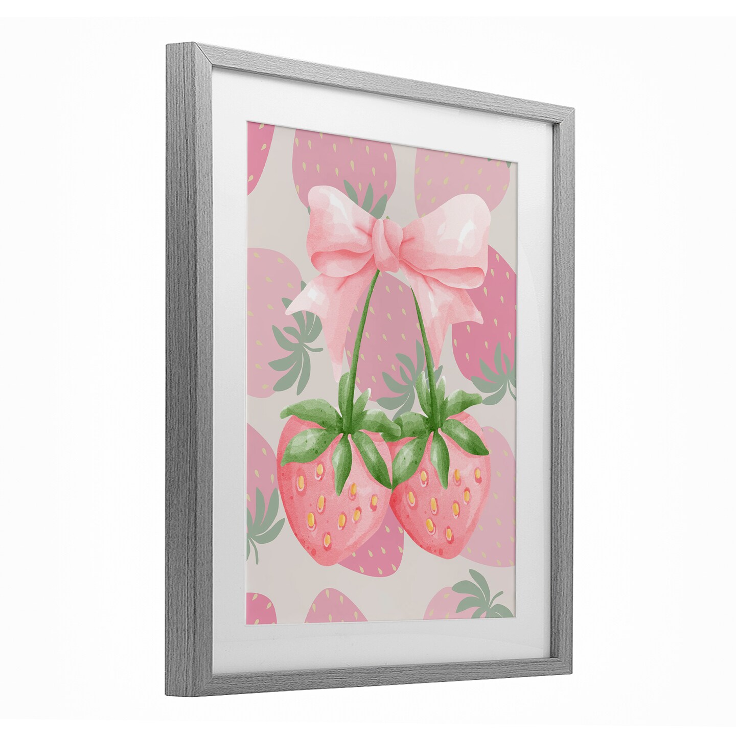Stupell Industries Strawberry Shortcake Ribbon Framed Print Under Glass, design by Jesse Keith