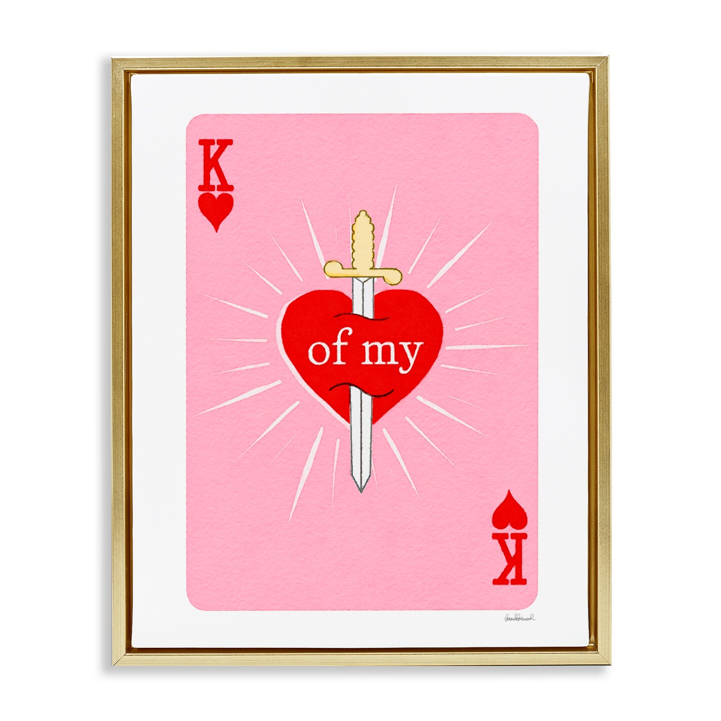 Stupell Industries King Of My Heart Sword Floating Frame, design by Amanda Greenwood