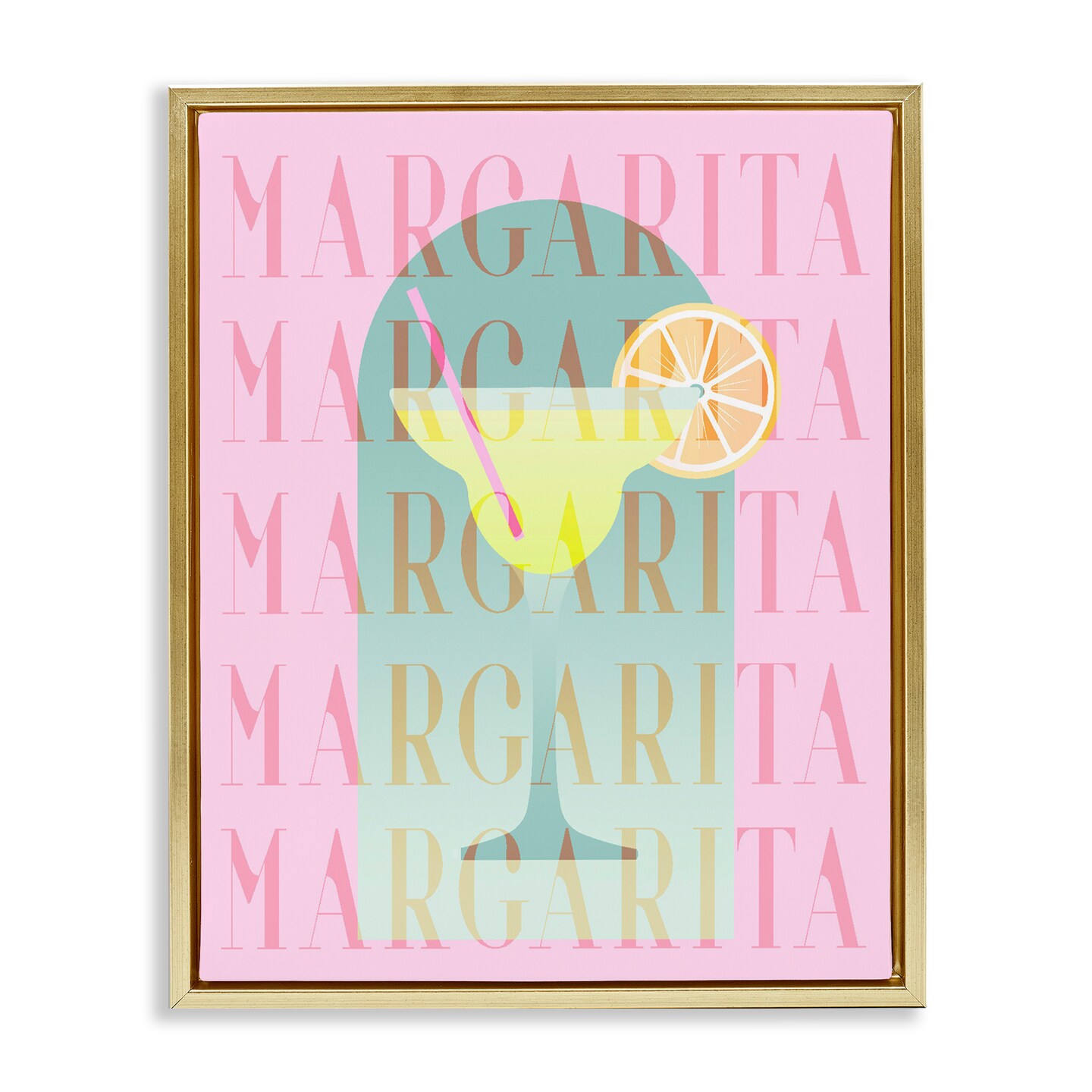 Stupell Industries Retro Pastel Margarita Floating Frame, design by Lil' Rue