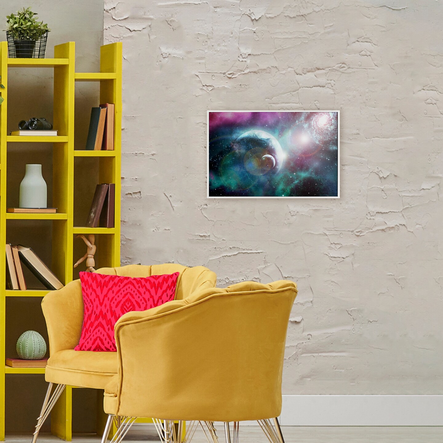 Stupell Industries Eclipsing Cosmos Planets Framed Giclee, design by Ali Chris