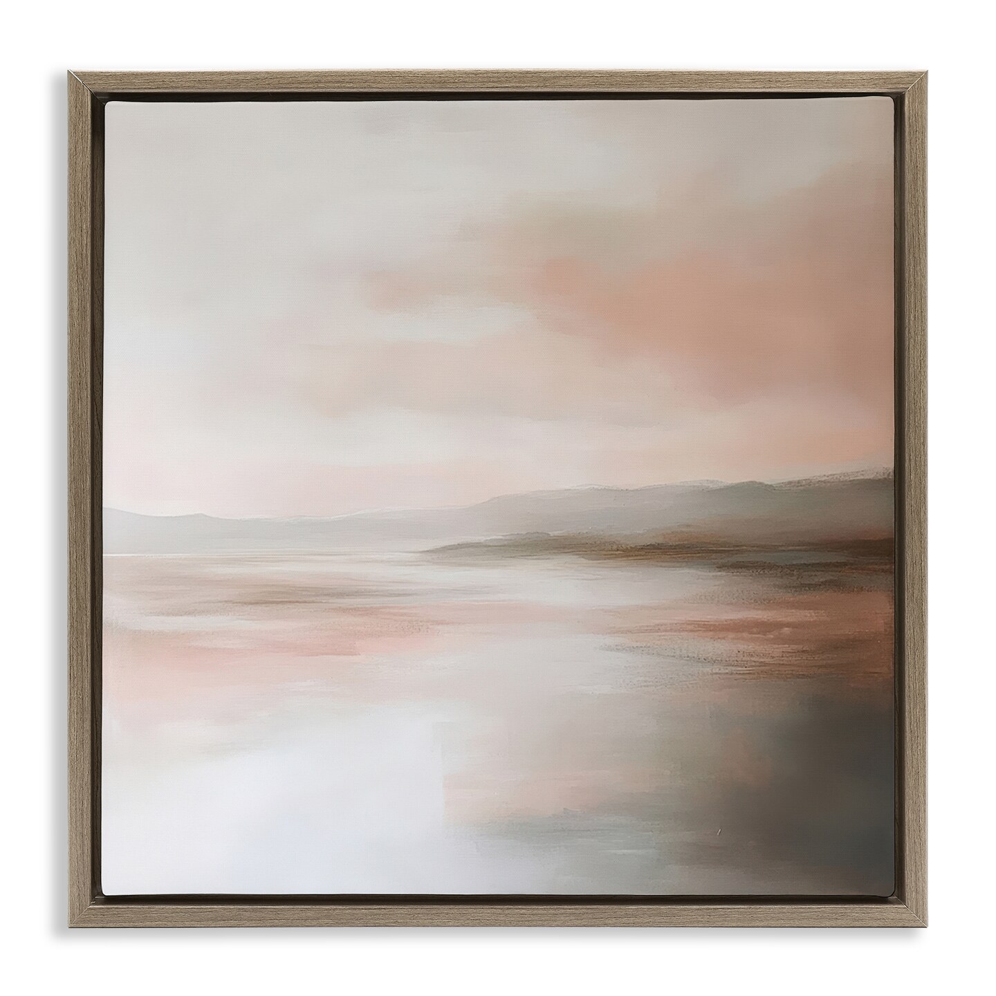 Stupell Industries Muted Landscape Abstract Coast Floating Frame, design by Petal Prints Design