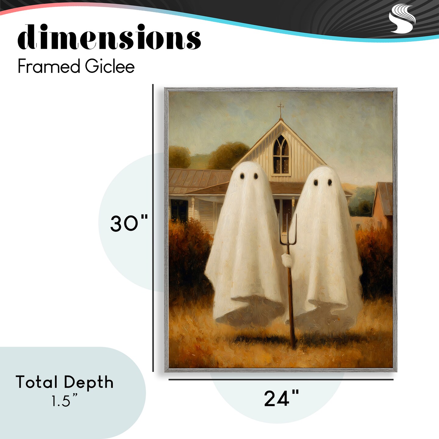 Stupell Industries American Gothic Ghosts Framed Giclee, design by Arlington Prints