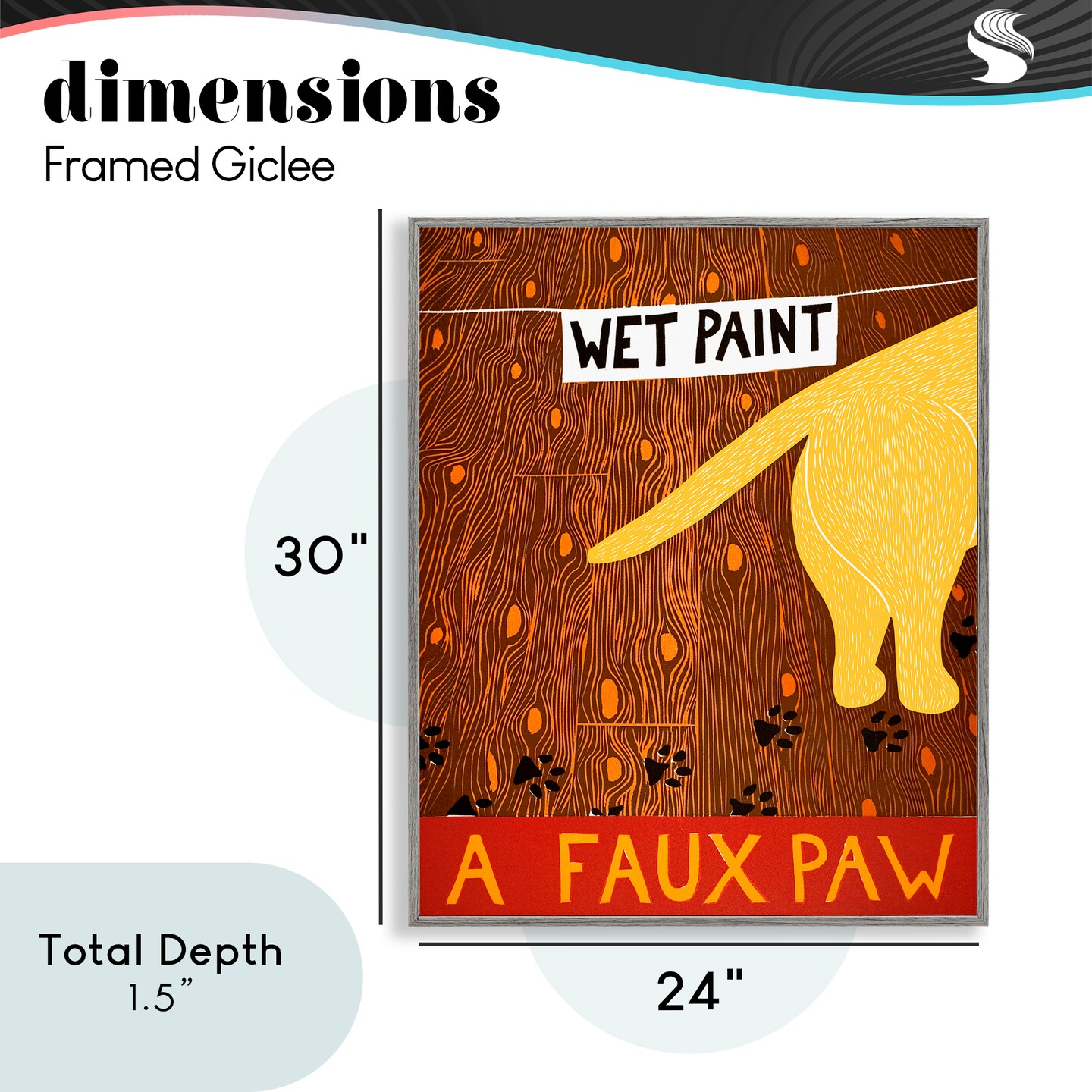 Stupell Industries Wet Paint Faux Paw Framed Giclee, design by Stephen Huneck