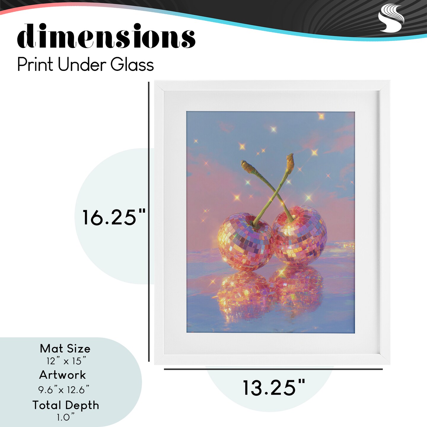 Stupell Industries Disco Cherry Reflection Framed Print Under Glass, design by Ziwei Li