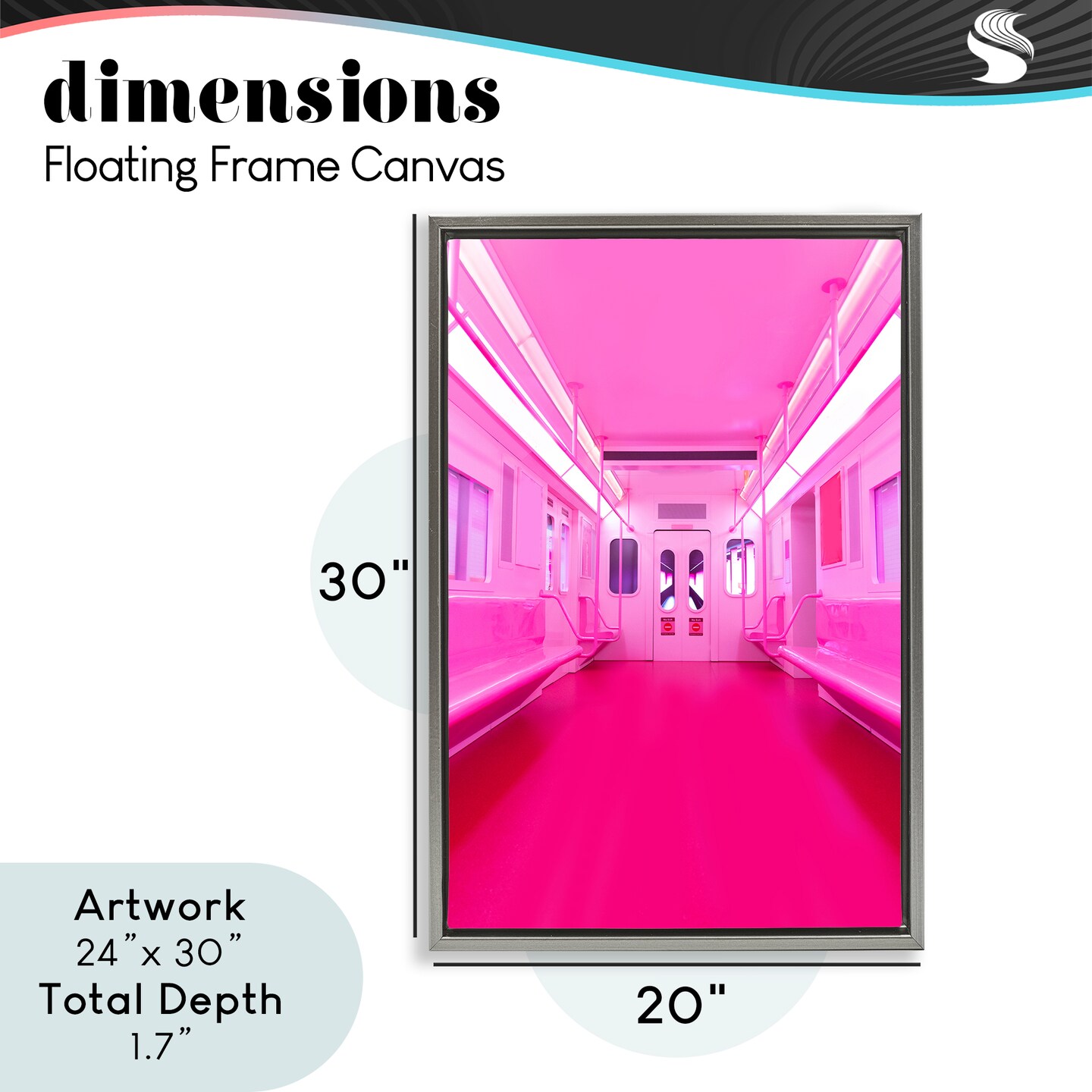 Stupell Industries Futuristic Pink Tone Subway Floating Frame, design by LISH Creative
