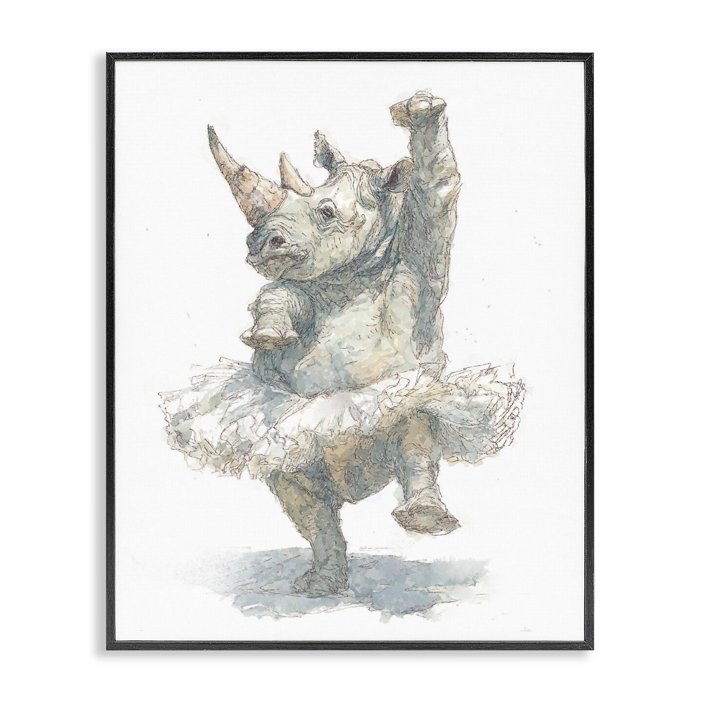 Stupell Industries Ballet Rhino Tutu Framed Giclee, design by Ziwei Li