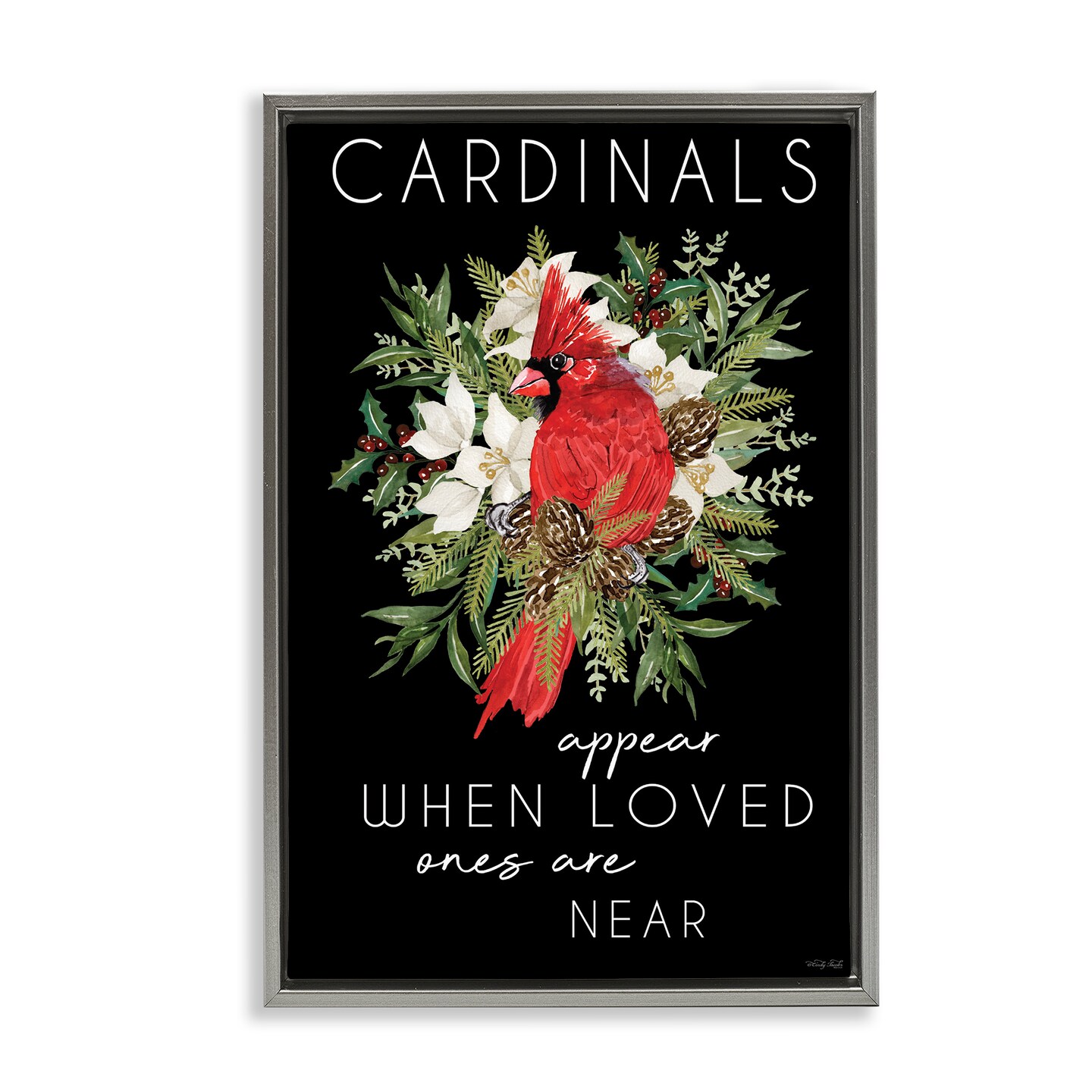 Stupell Industries Cardinals Appear Seasonal Sentiment Floating Frame, design by Cindy Jacobs