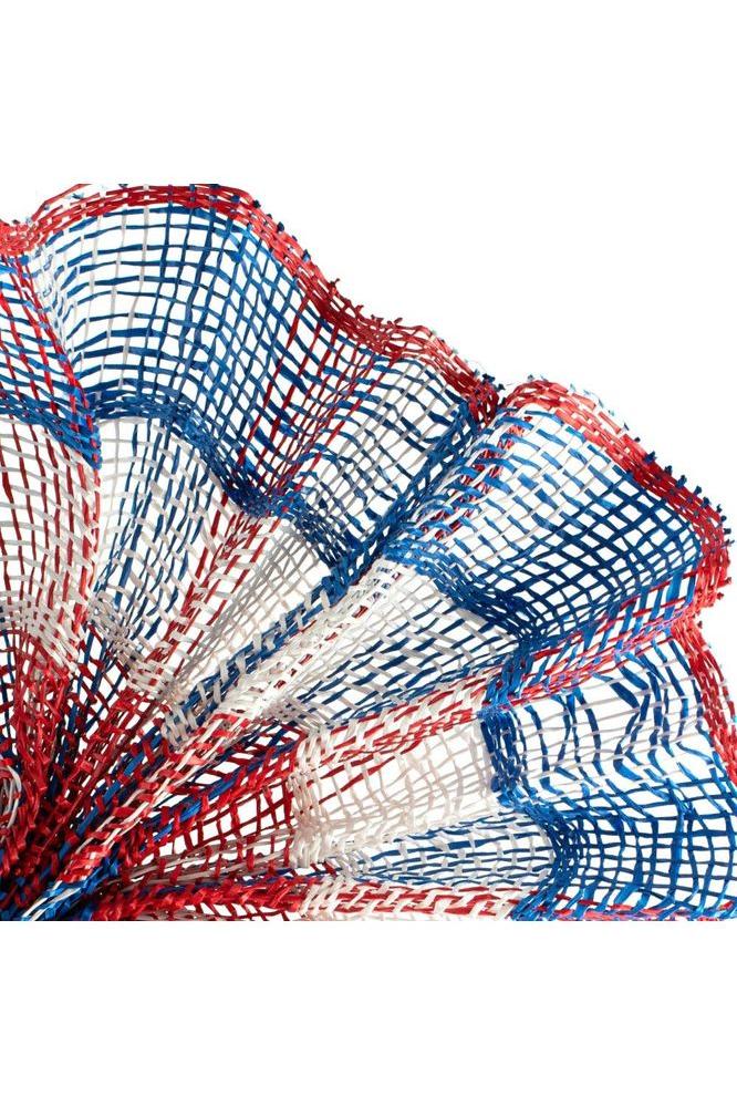 10&#x22; Poly Burlap Check Mesh Ribbon: Patriotic